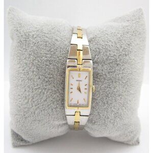 Women Seiko Quartz WR Analog 13mm Tank Watch (H889) "New Battery" 2E20-0AY0